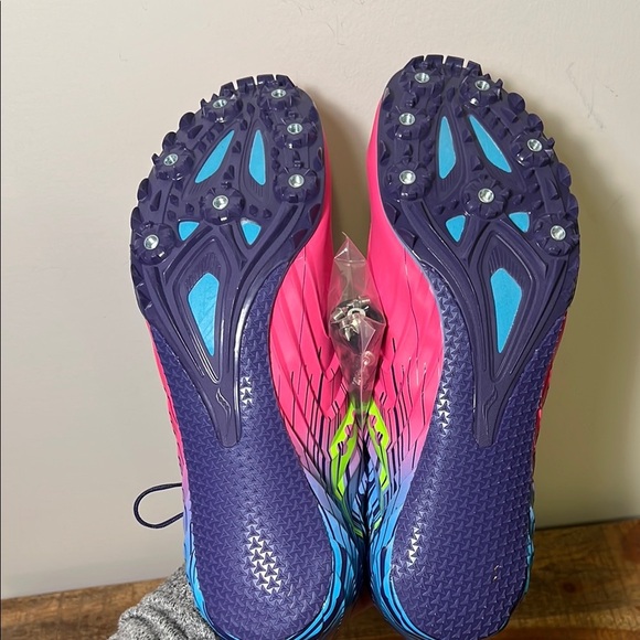 NWOT Saucony Womens Spitfire 5 Pink/Purple Running Shoes Racing Track, Size 12 - Picture 7 of 8